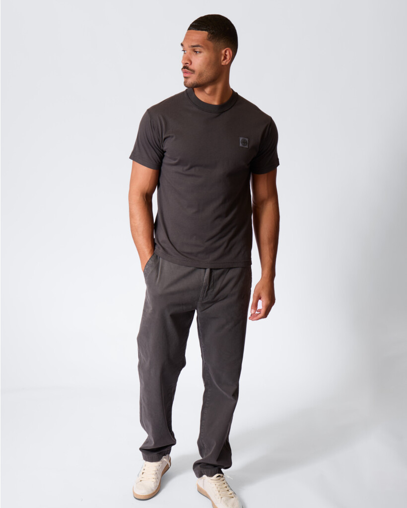 2100026 Biologisch Katoenen T-shirt met Patch Charcoal