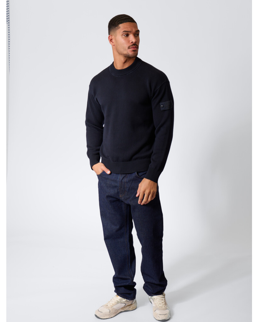 5100063 Crewneck Sweater met Kasjmier Marine