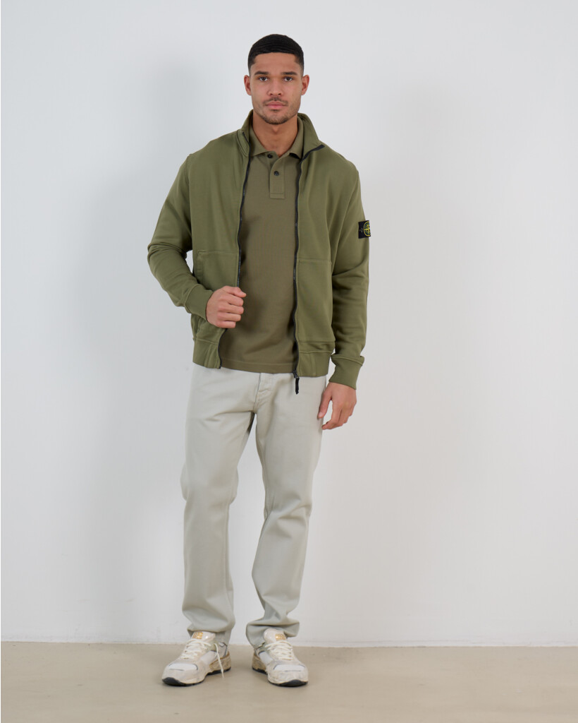 6100063 Track Jacket Cotton Fleece Military Green