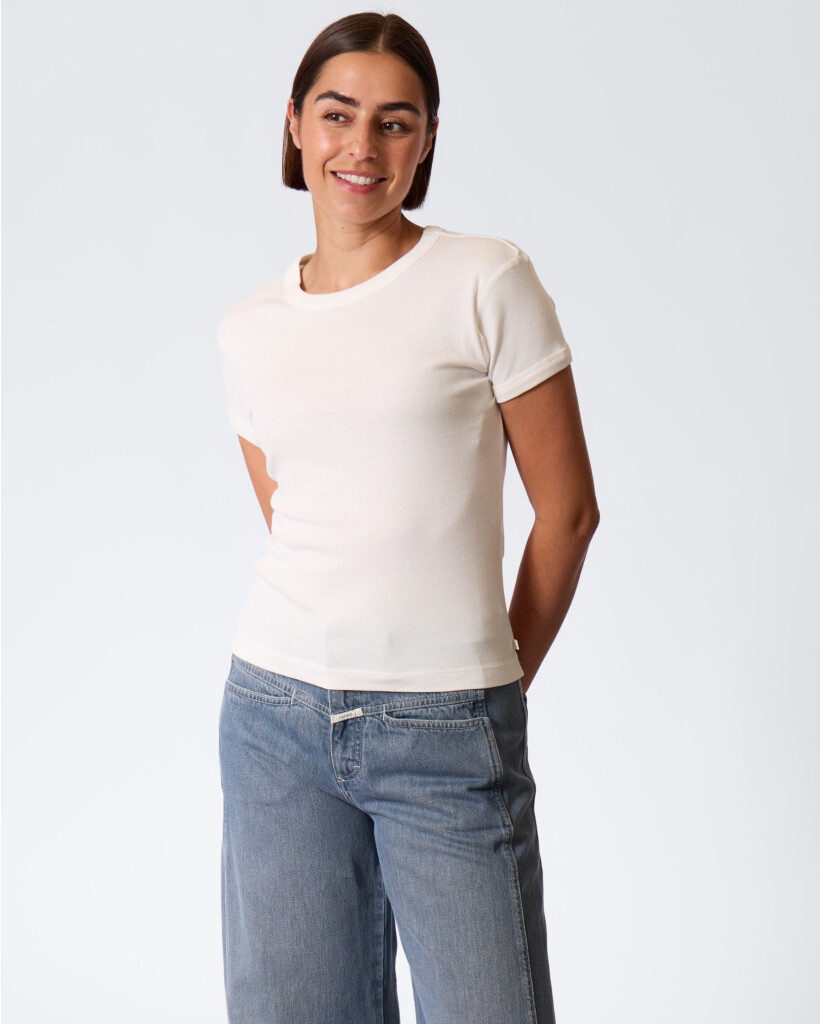 Katoenmix T-shirt Ecru
