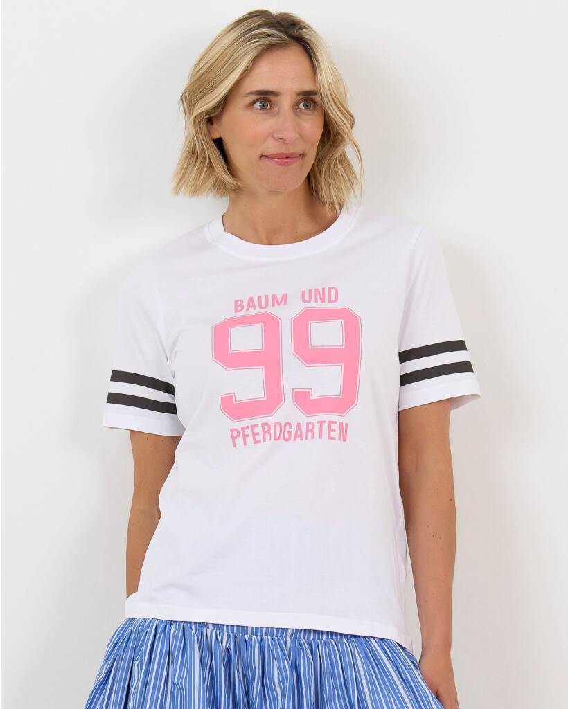 Jawo T-shirt met Logo Print Bright White