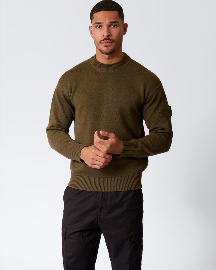 5100063 Crewneck Sweater met Kasjmier Military Green