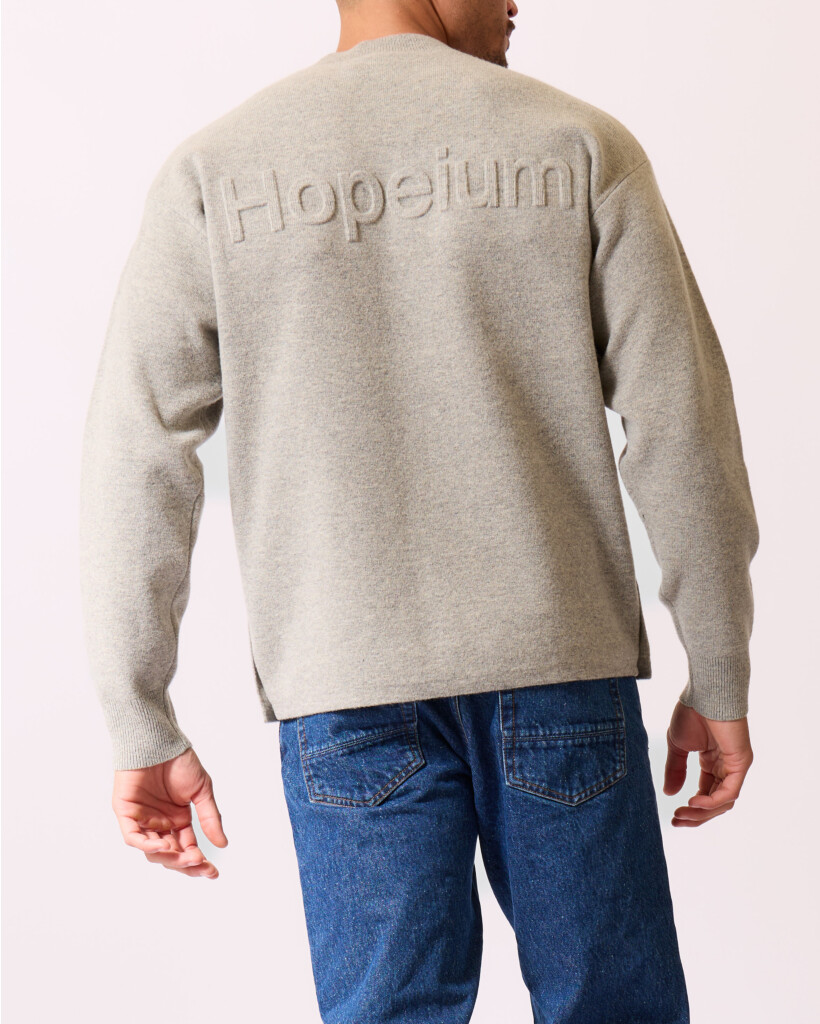 Basic Crewneck met Rug Logo Grijs