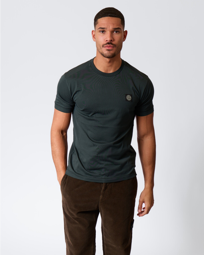 2100027 T-shirt met Patch Emerald Green