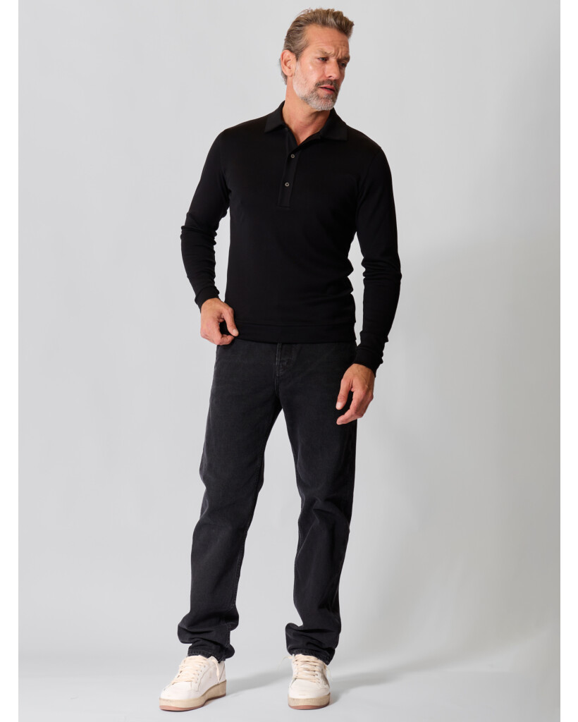 Lim Polo Longsleeve Zwart