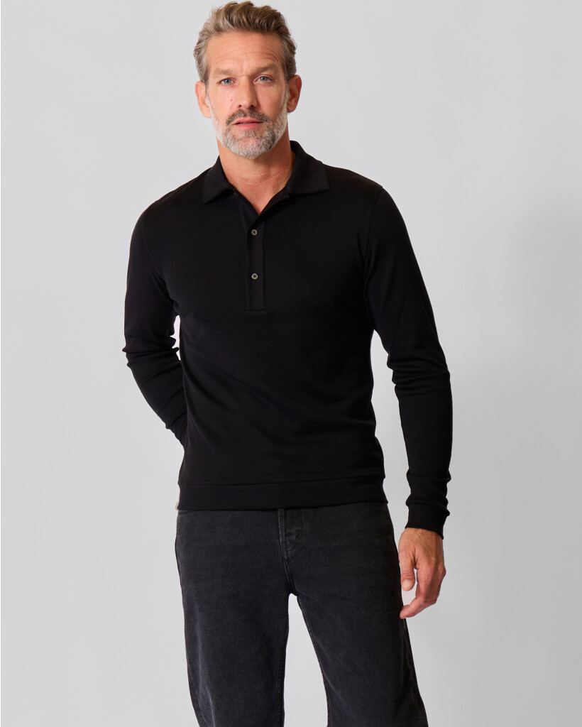 Lim Polo Longsleeve Zwart