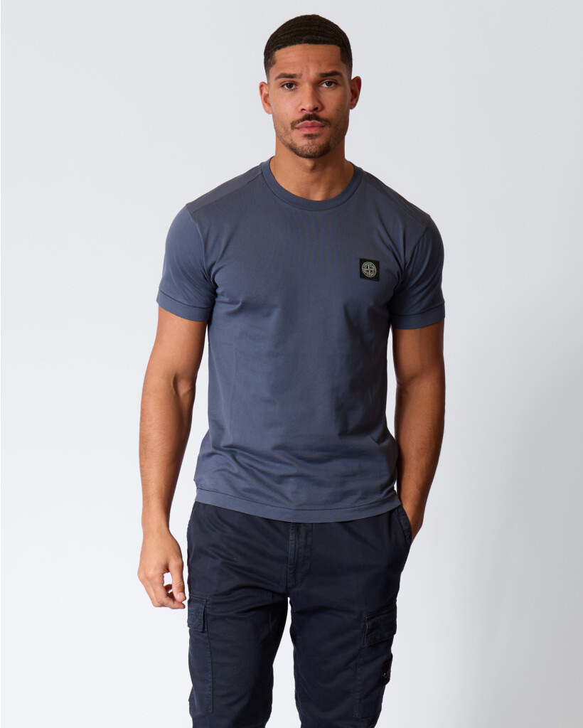 2100027 T-shirt met Patch Slate Blue