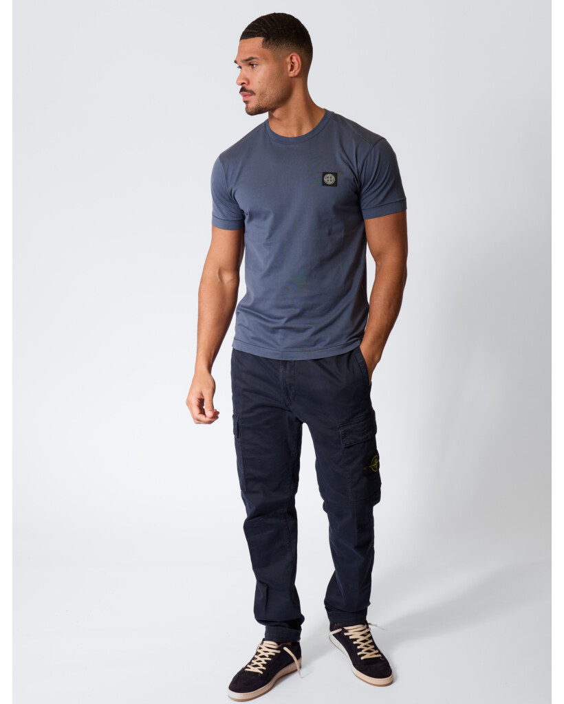 2100027 T-shirt met Patch Slate Blue