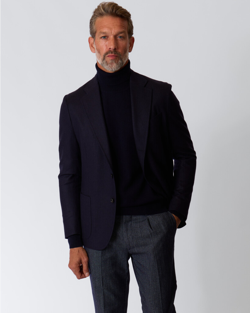 Posillipo Single Breasted Wollen Colbert Navy