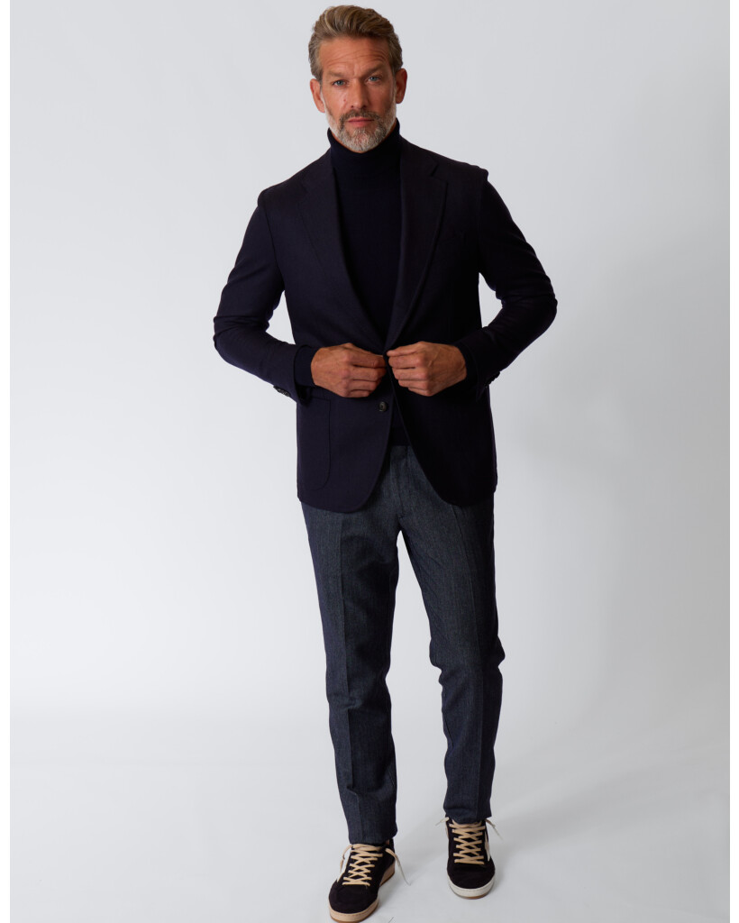 Posillipo Single Breasted Wollen Colbert Navy