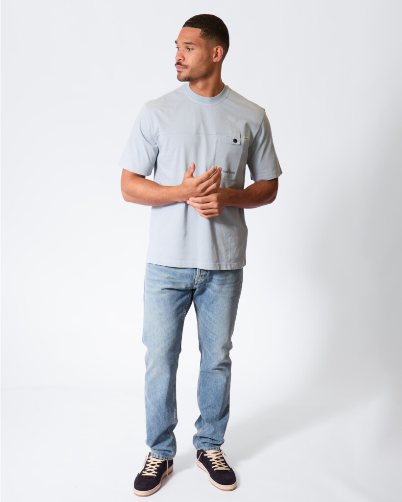 2100028 T-shirt met Borstzak Ash Grey