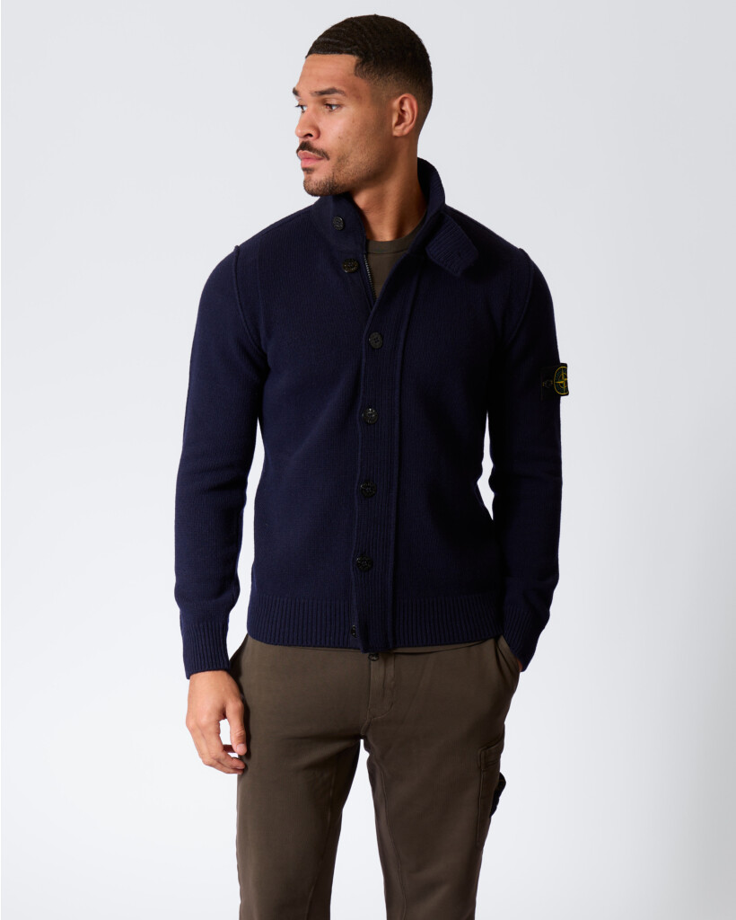 5100047 Button-up Wollen Vest Navy Blue