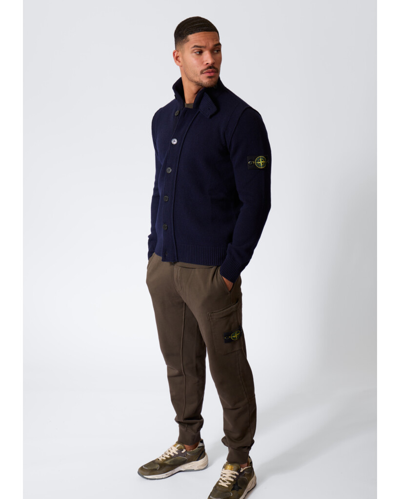 5100047 Button-up Wollen Vest Navy Blue