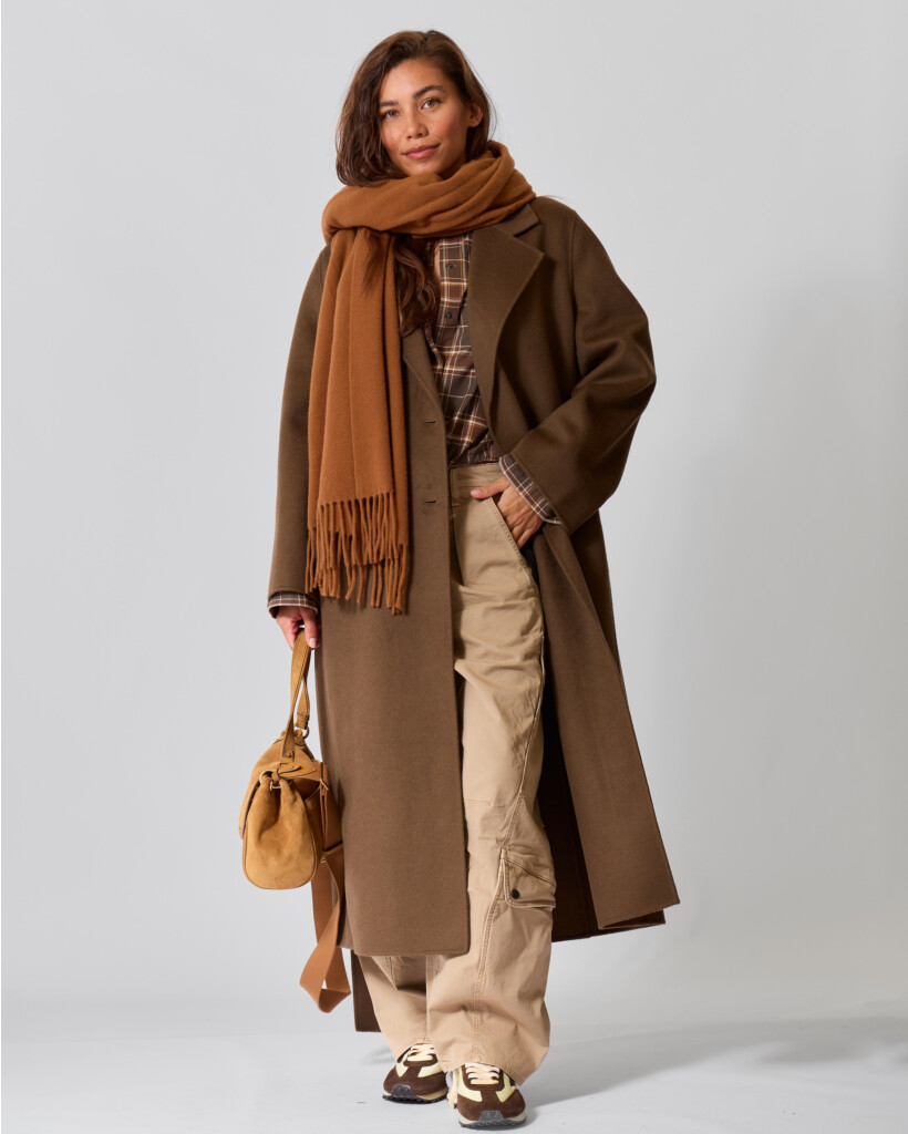 Gaze Wollen Twill Sjaal Cognac