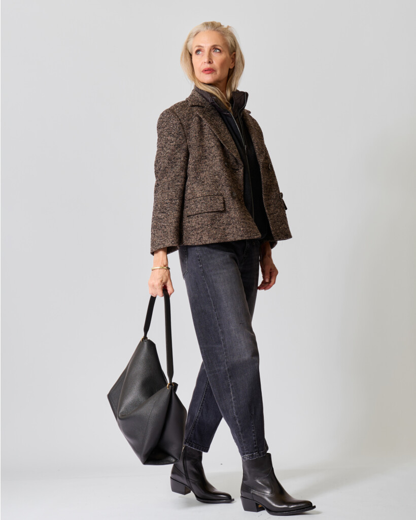 Elin O-shape Cropped Pantalon Natural Black