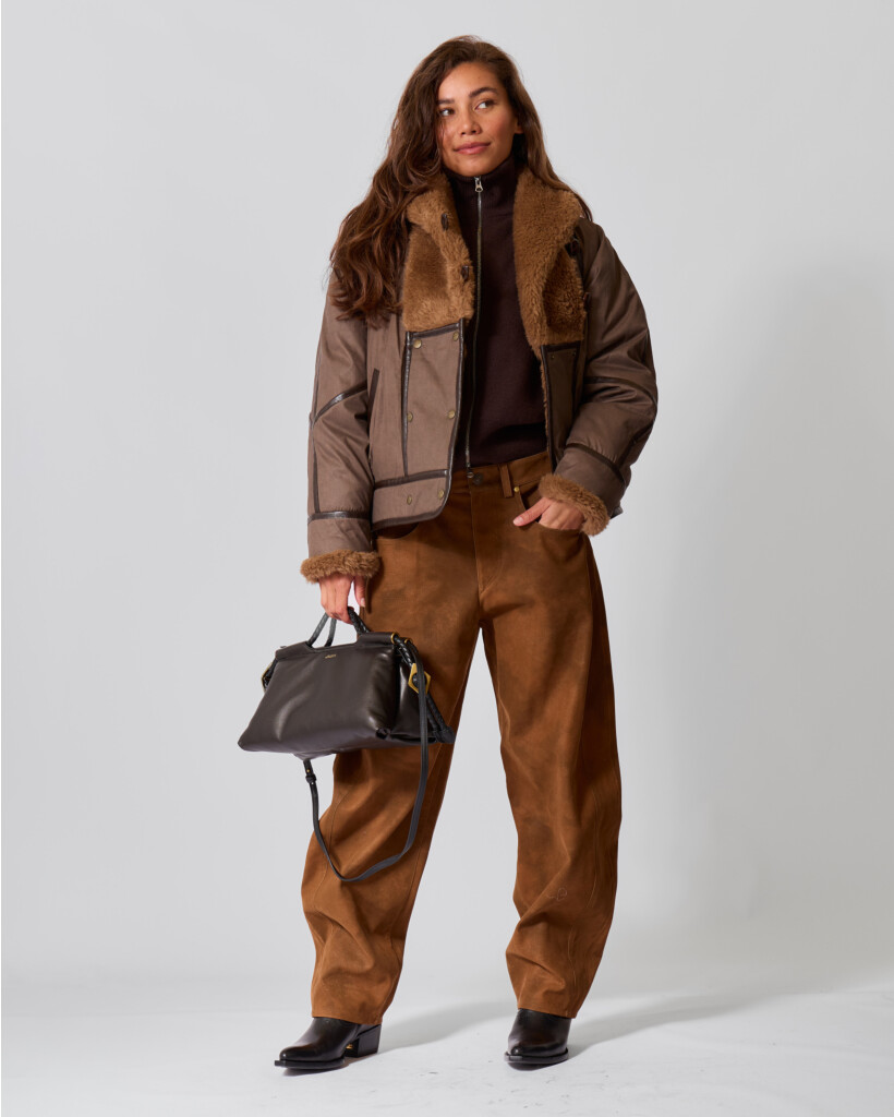 Olinka Faux Fur Kraag Parka Bruin