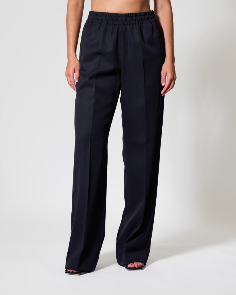 Brittany Pull-on Pantalon met Plooi Donkerblauw