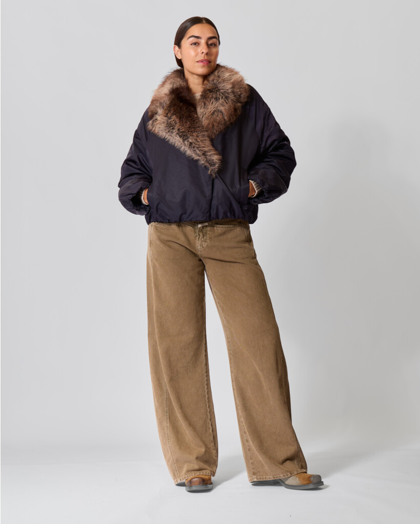 Moxy Jack met Faux Fur Kraag Navy 