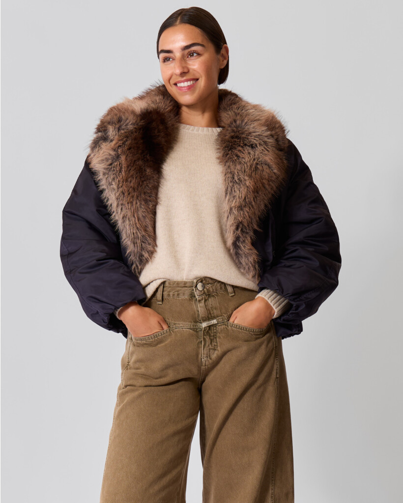 Moxy Jack met Faux Fur Kraag Navy 