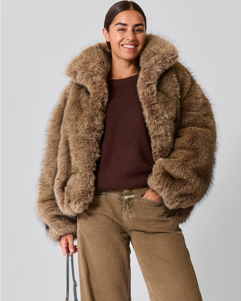Elly Faux Fur Jack Khaki Fox