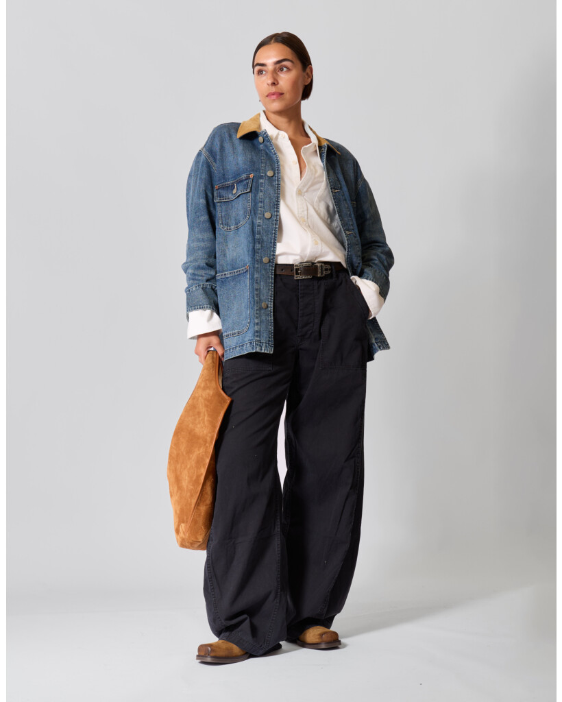 Bailey Cropped Blouse Brushed White