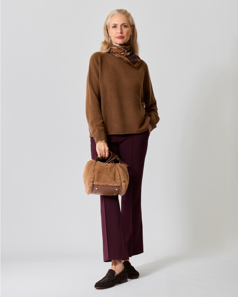 Printed Zijde Sjaal Caramel