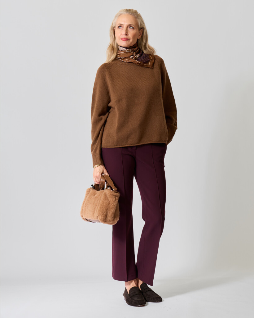 Farah Cropped Pantalon Deep Burgundy