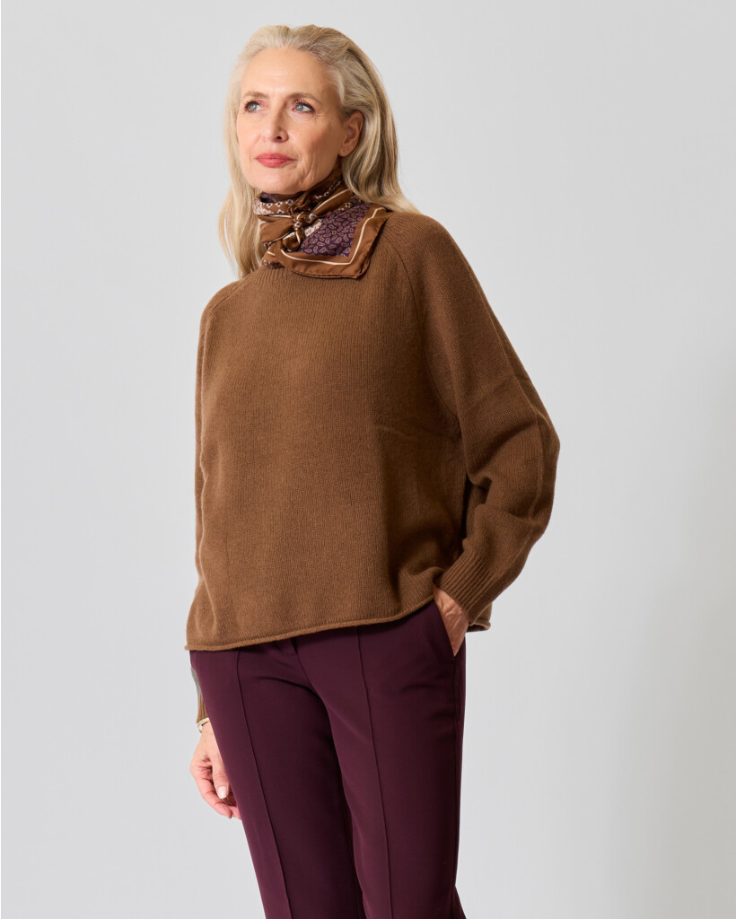 Printed Zijde Sjaal Caramel