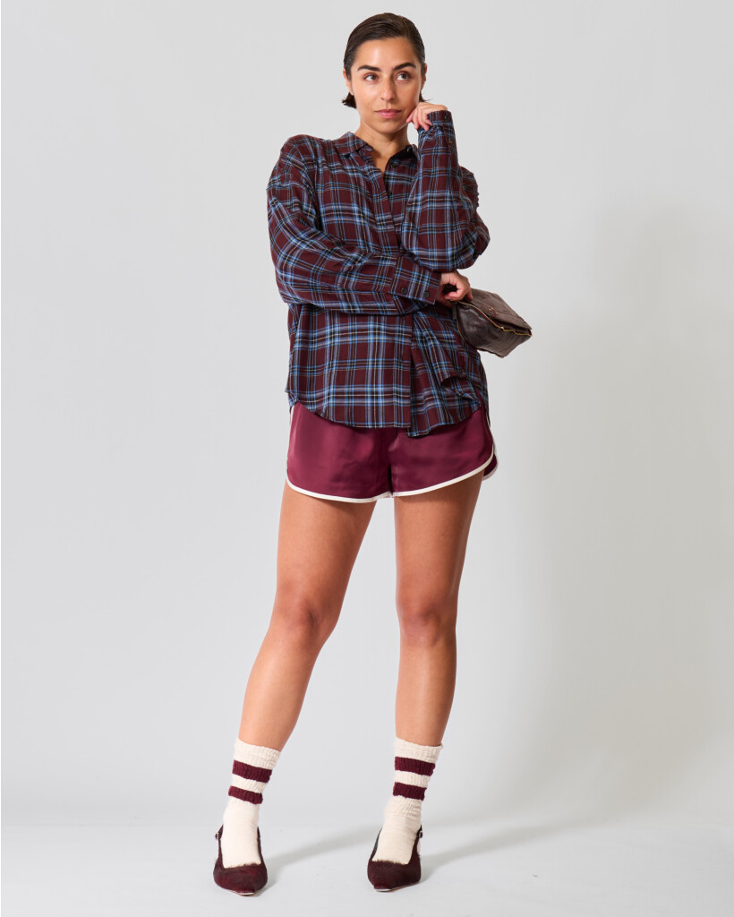 Frankie Satijnlook Short Bordeaux
