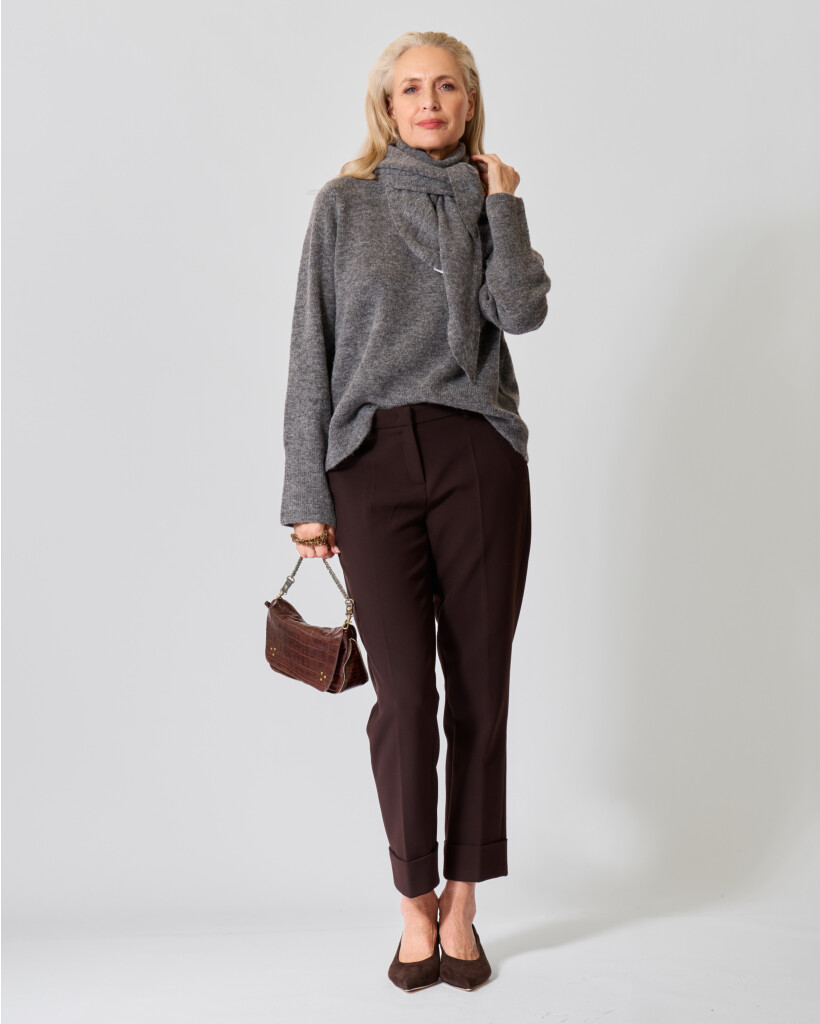 Krystal Cropped Pantalon Black Coffee