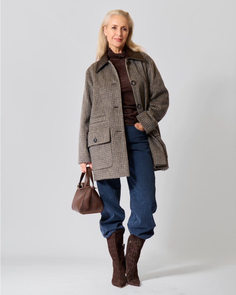 Wolblend plaid Jas Heather Grey