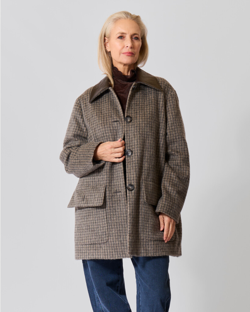 Wolblend plaid Jas Heather Grey