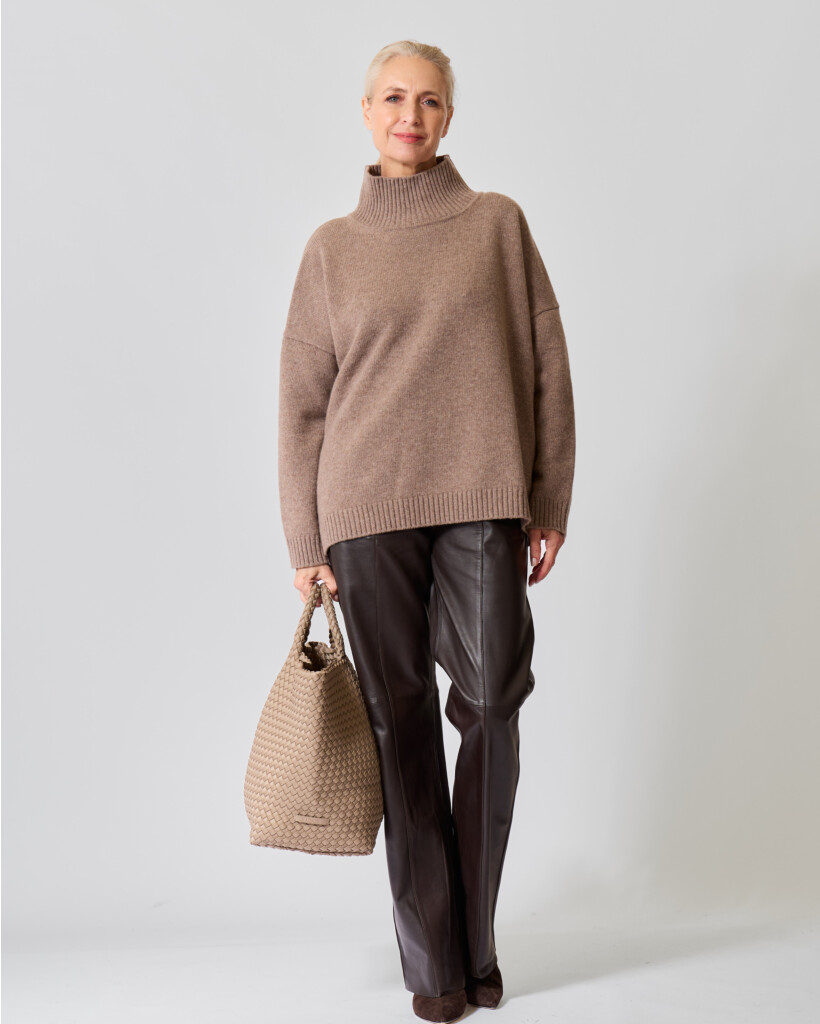 Lucca Leren Pull-on Pantalon Donkerbruin