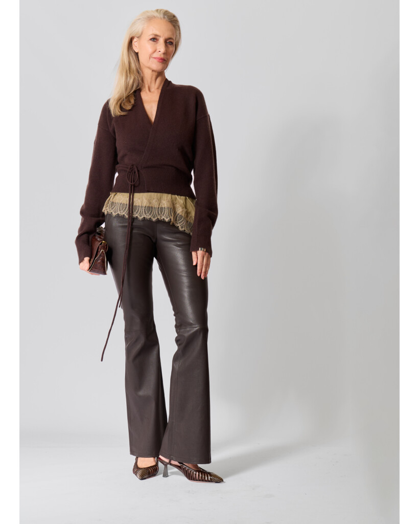 Leerlook Stretchy Flare Pantalon Glace