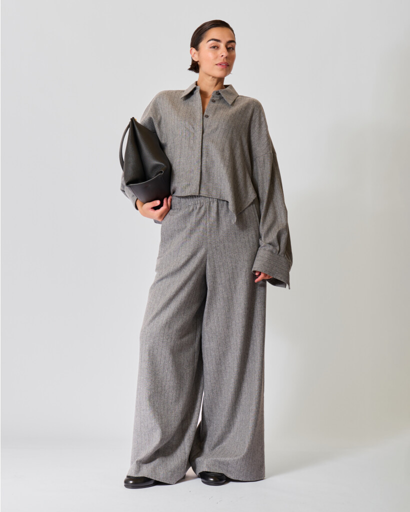 Wijdvallende Pull-on Pantalon van Wolmix Grijs