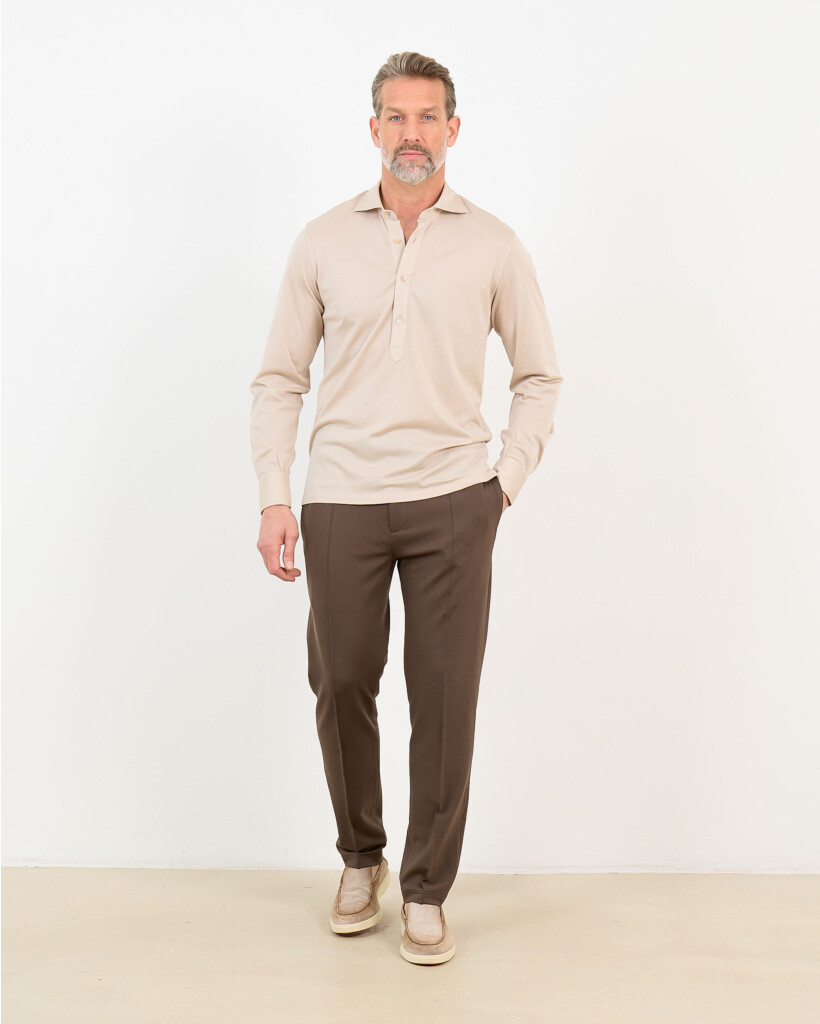 Lucille Pique Ultra Polo Shirt Beige