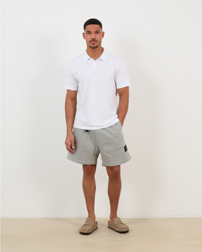 Sueded Jersey Polo Wit