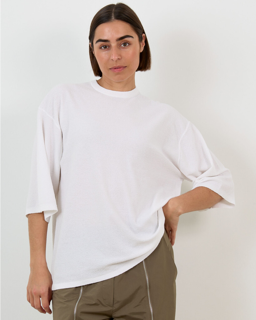 Sable Oversized Easy T-shirt Wit
