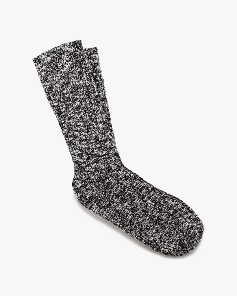 Cotton Slub Sokken Black Gray