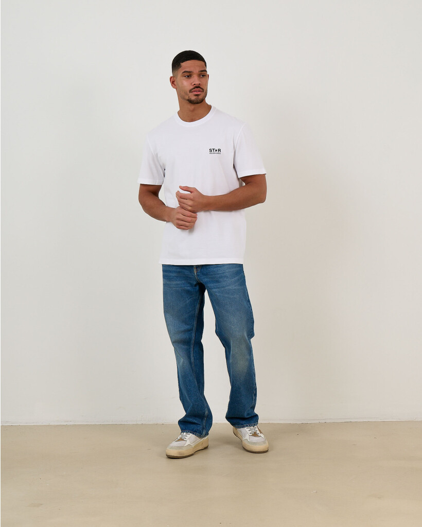 Wit T-shirt met Zwarte Ster en Logo