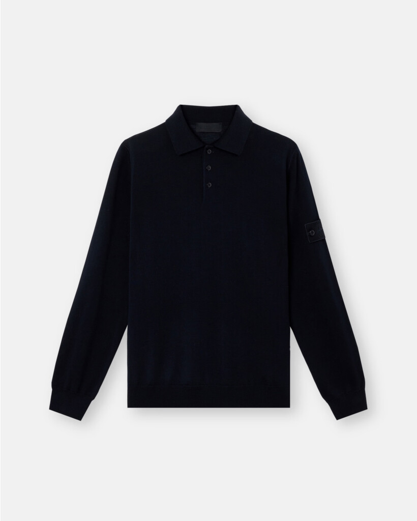 5100076 Ghost Polo Pullover Lange Mouw Navy Blue