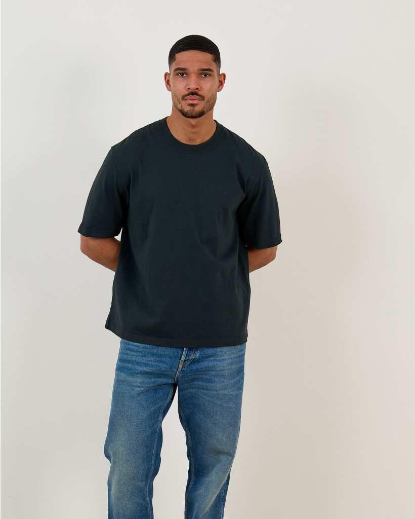 T-shirt met Omgekeerd Logo op de Rug Zwart