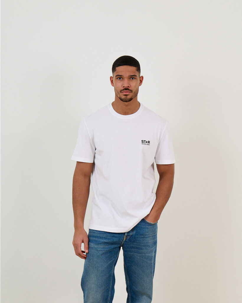 Wit T-shirt met Zwarte Ster en Logo