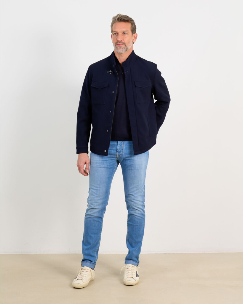 Wollen Jas Blauw