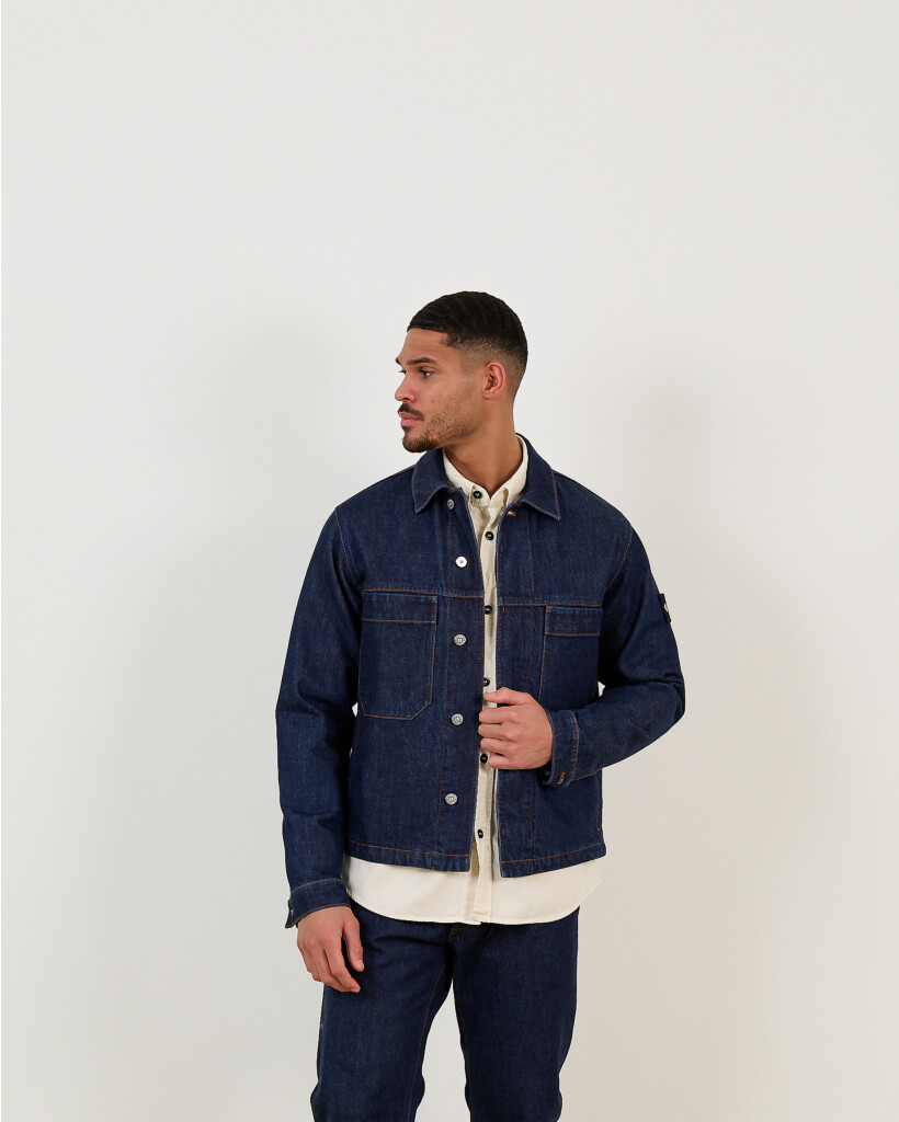 4100006 Denim Jack Lange Mouw Blue Rinse