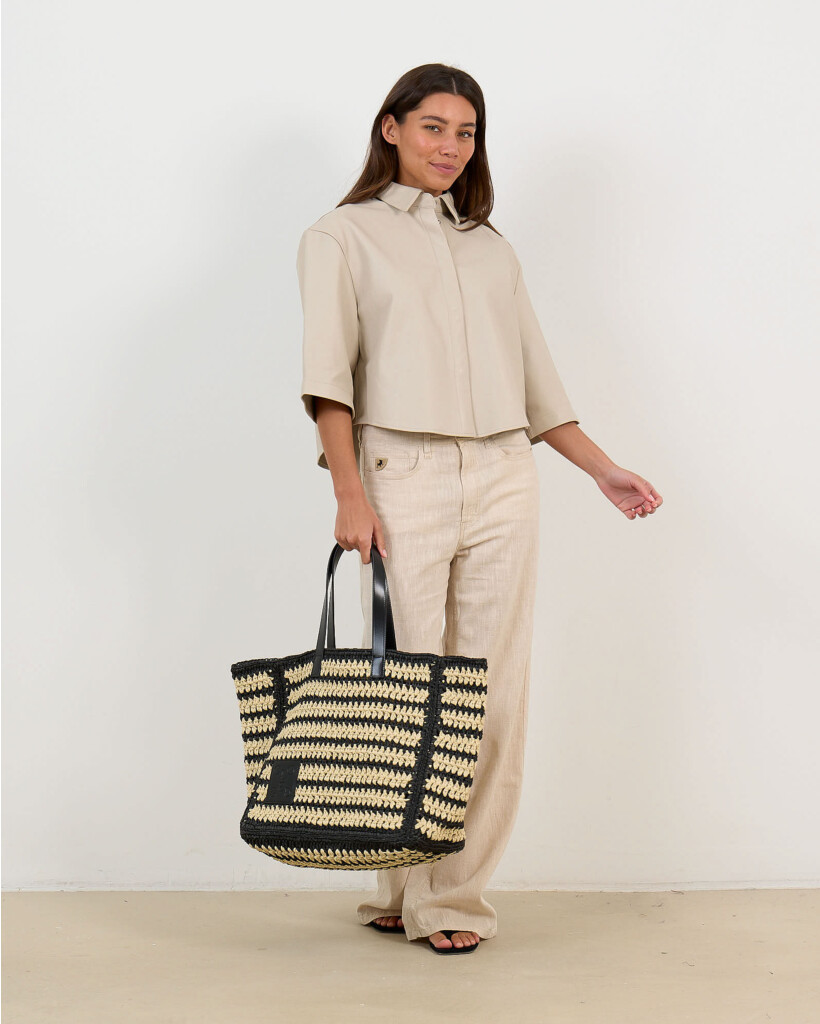 Mila Schapenleren Blouse Driekwartsmouw Almond
