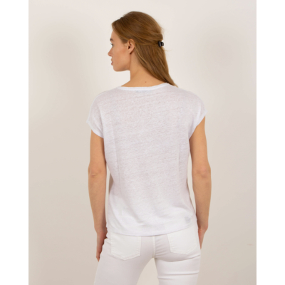 LUTZ  Linnen T-shirt white