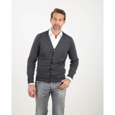 John Smedley Petworth Cardigan Charcoal