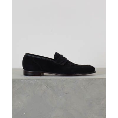 Crockett & Jones Loafer Teign Donker Blauw Suede