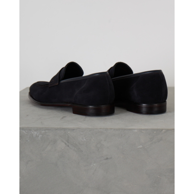 Crockett & Jones Loafer Teign Donker Blauw Suede